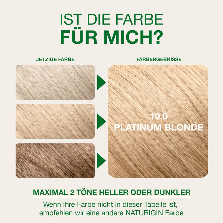 Platinblond 10.0 permanente Haarfabe mit natürlichen Inhaltsstoffen - Ohne Ammoniak Platinum Blonde-