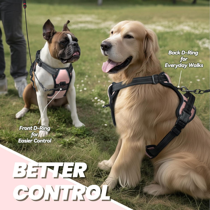 VIVAGLORY Easefit Hundegeschirr, Zugstopp Hundegeschirr Geschirr Hund Mit Griff, Anti Zieh Geschirr