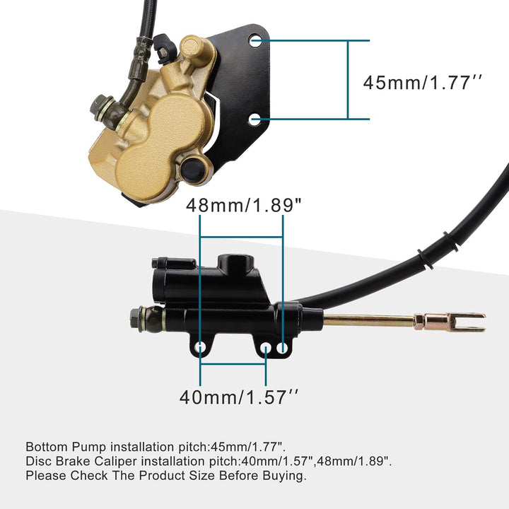 GOOFIT Ersatz Der Hinteren Fussscheibenbremse Hauptzylinderbaugruppe Ersatz Für 50cc 70cc 90cc 110cc