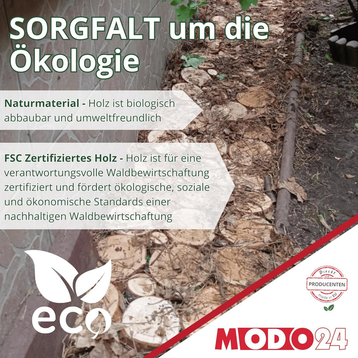 Gehweg Gartenweg aus Holz, 2 Module, Gartentritt, Trittplatten, Holzscheibe, Holzscheiben, Weg Holzp