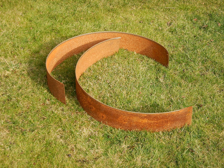 Rasenkanten Baumring Corten Kreis Ø 75 cm x 17,5 cm Edelrost - 3er Set