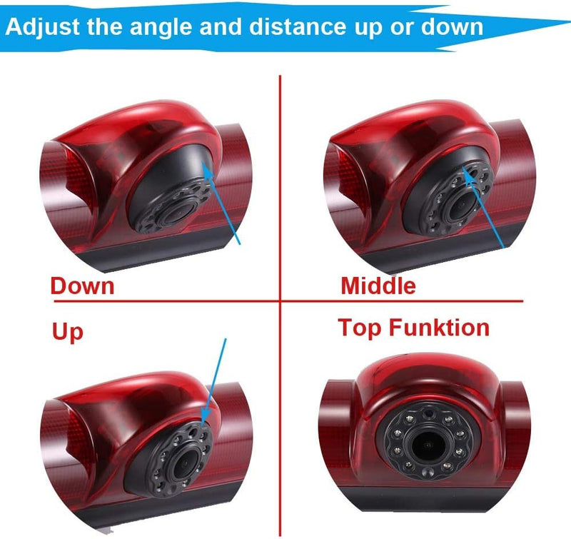HD IP68 Rückfahrsystem Rückfahrkamera im 3.Bremslicht Bremsleuchte passend Mit Winkel verstellen Nac