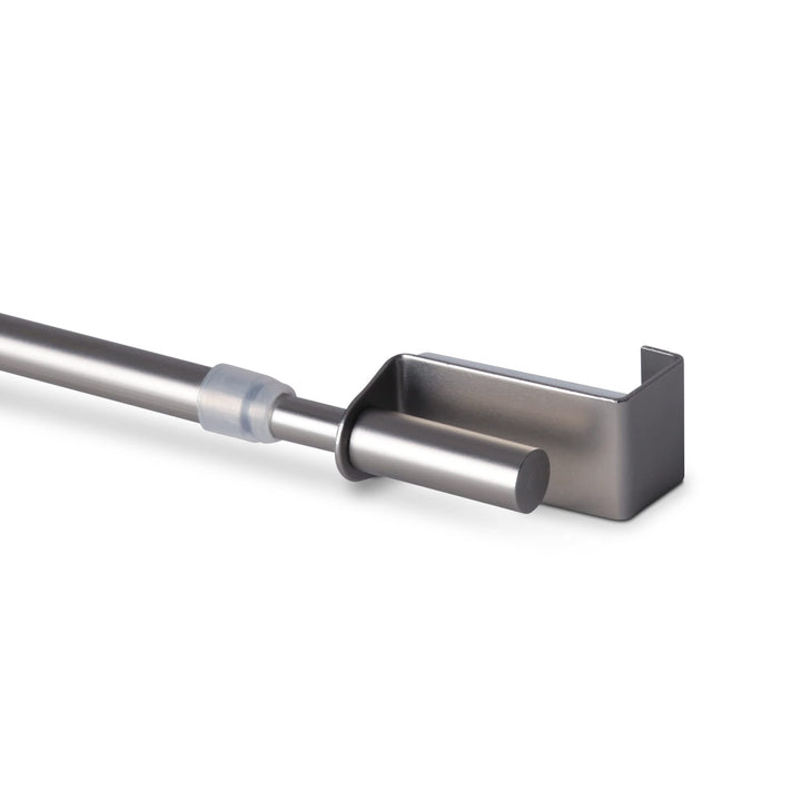 Bestlivings Spannvitrage, Gardinenstange - Metall - (40-60 cm - Silber) zum Spannen, Klemmstange Aus