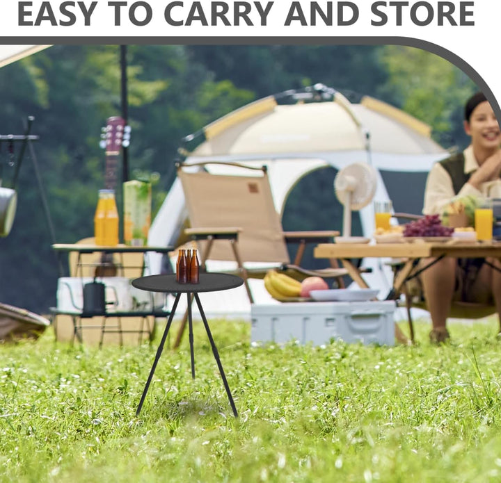 BESPORTBLE Klappbarer Campingtisch Rund Tragbar Höhenverstellbar Stabil Leicht Für Outdoor Picknick