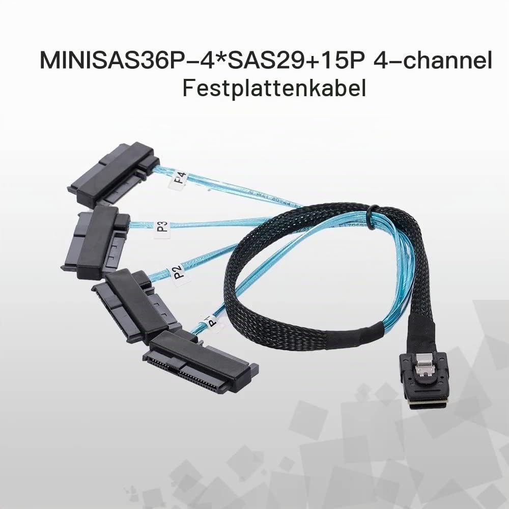 CY YC Interner Mini SAS 4X SFF-8087 36Pin Host zu SAS Festplatte SFF-8482 29Pin Ziel Fanout Kabel mi