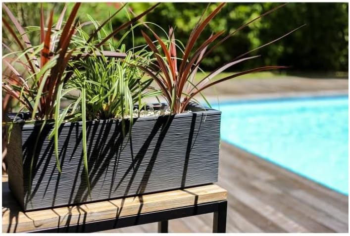 EDA Blumenkasten Graphit – Anthrazit – 59 x 19,5 x 22,8 cm 25 l Kunststoff – innen und aussen