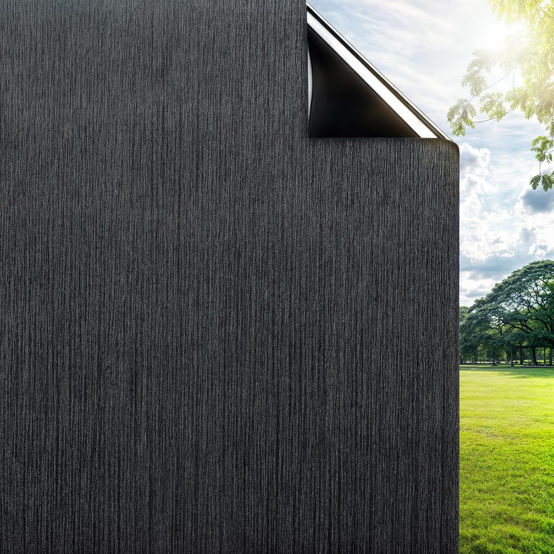 Qualsen Fensterfolie Blickdicht Schwarz Fenster Verdunkelungsfolie Sichtschutzfolie Selbstklebend Fe