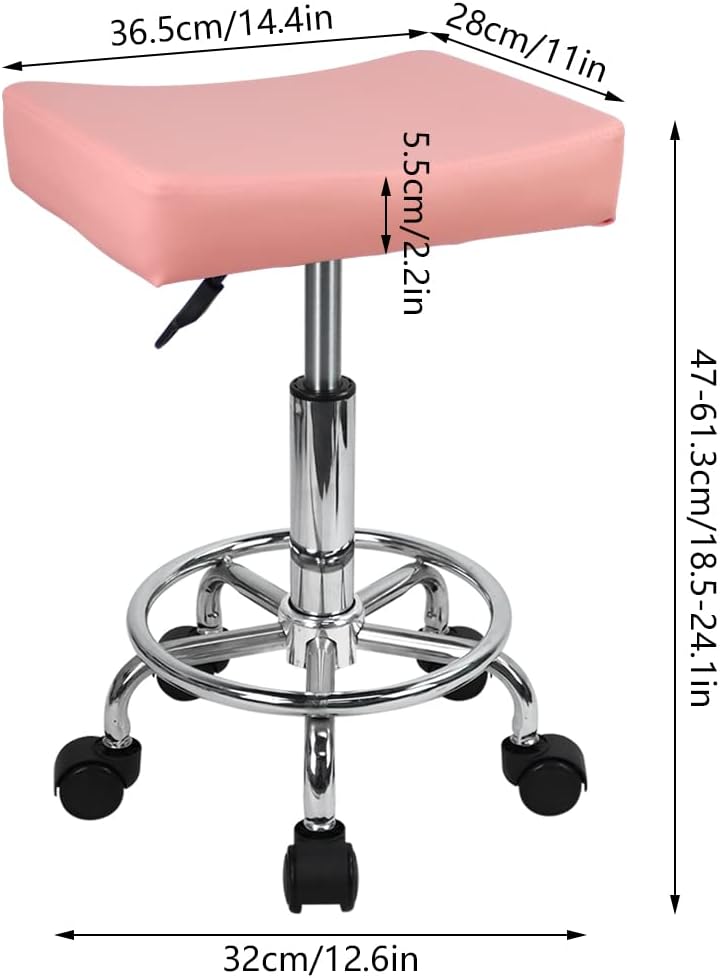 KKTONER Square Rollhocker mit Pedal (Rosa-1), Rosa-1