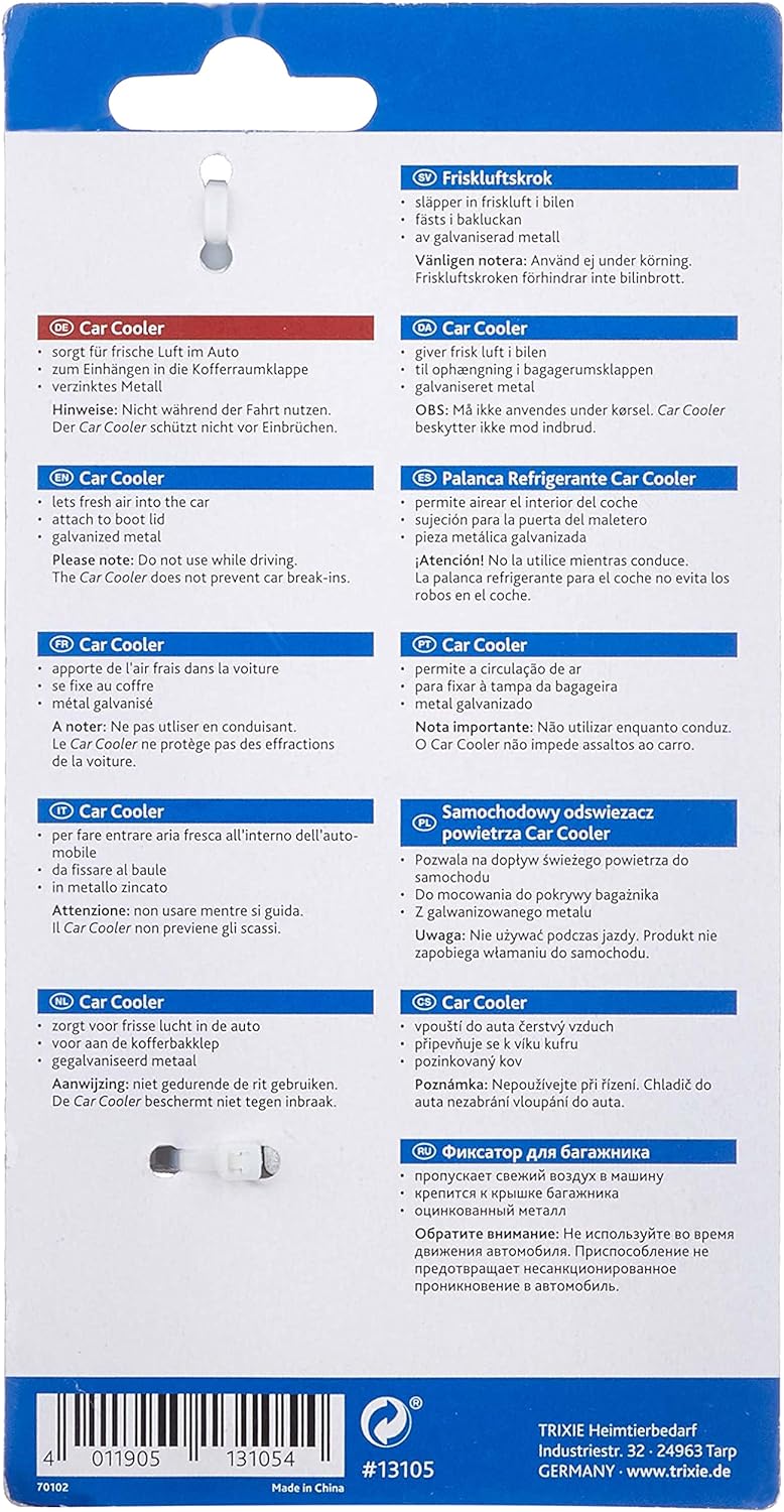 TRIXIE Auto Heckklappenhalterung "Car Cooler, zum Einhängen in die Kofferraumklappe, 10 cm" - 13105