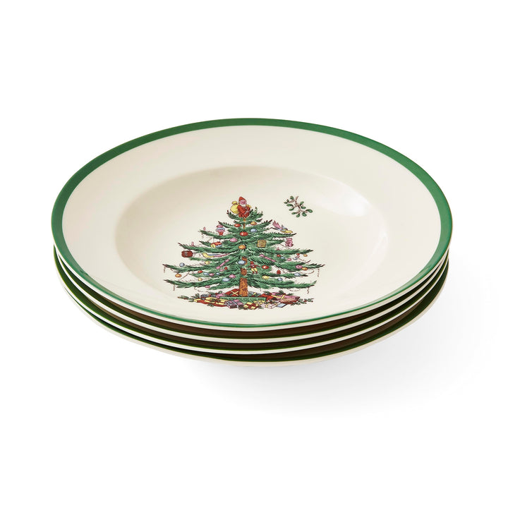 Portmeirion Home & Gifts Spode Suppenteller, Keramik, mehrfarbig, 4 Stück, 23 x 23 x 4 cm Weihnachts