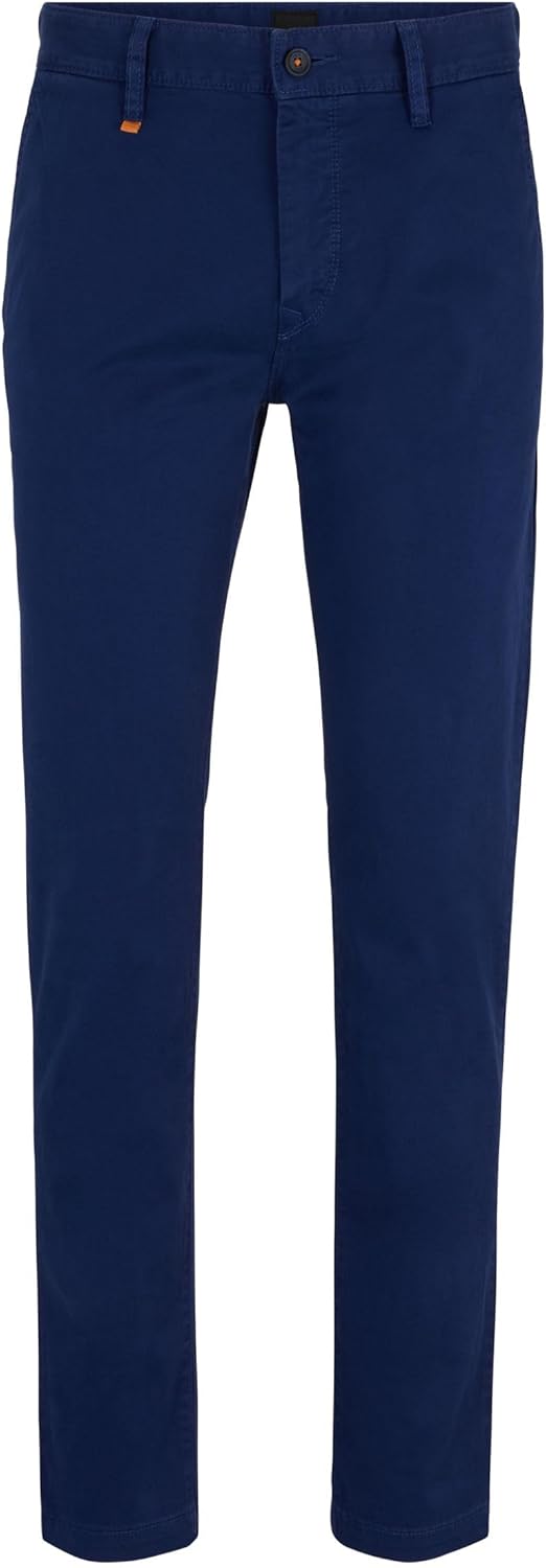 BOSS Herren Schino-Taber-1 D Tapered-Fit Chino aus überfärbtem Baumwoll-Satin mit Elasthan-Anteil Du