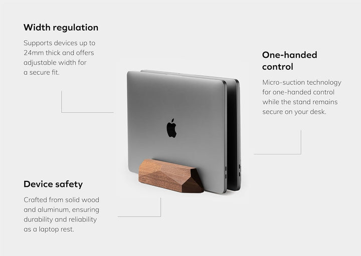 Oakywood Dual Laptop Vertical Stand, Naturholz, für Geräte bis 2 cm Dicke, kompatibel mit Allen MacB