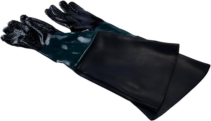1 Paar Sandstrahlhandschuhe mit 2 4-Loch-Handschuhschlaufen und 2 Halsklemmen, geeignet für die meis