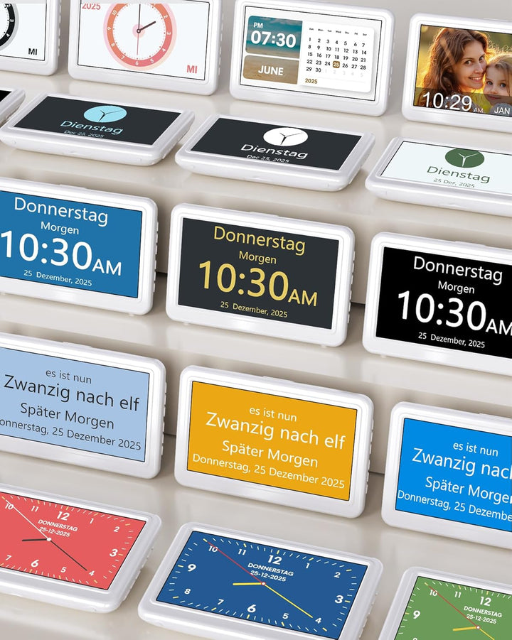 Roxicosly Digitaler Kalender, Elektronischer Tag Datum Wecker, Digital Uhr mit 20 Benutzerdefinierte
