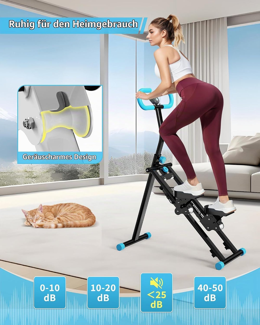Vertikale Klettermaschine,Stair Stepper für Home Gym Übung,Vertical Climber Trainingsgerät mit Griff