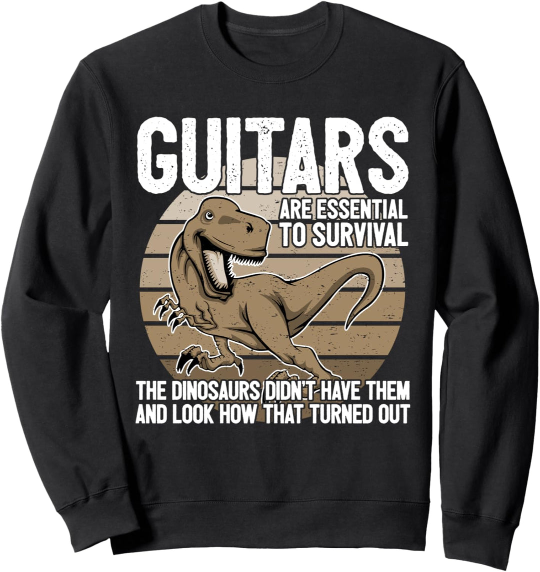 Lustiger Gitarre Witz Gitarrist Gitarrenspieler I Saurier Sweatshirt