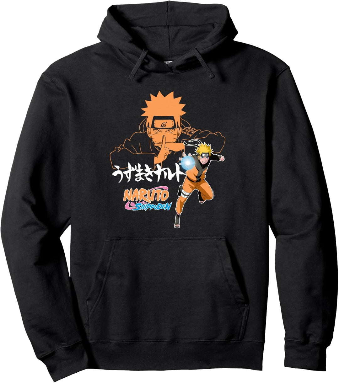 Naruto Shippuden Naruto Jutsu Closeup with Kanji Pullover Hoodie