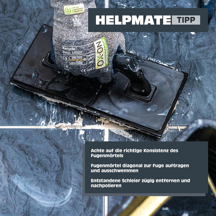 HELPMATE Fliesenwaschset 7-teilig 18 Liter Kunststoff Eimer, Doppelrollenaufsatz, Fliesenwaschbrett,
