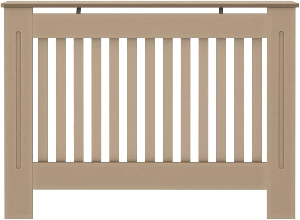 Wohnzimmer Heizkörper Verkleidung Abdeckung 112x19x81.5 cm MDF Dekorative Lamellen-Design Heizkörper