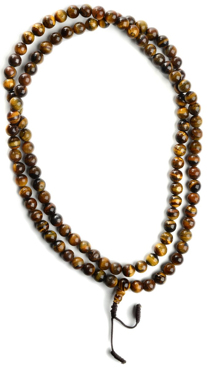 BUDDHAFIGUREN Mala Gebetskette Tigerauge