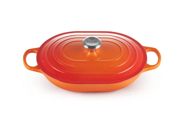 Le Creuset SignatureOblong aus Gusseisen mit Hilfsgriff, für alle Herdarten und Backöfen, 31 cm, 3,4