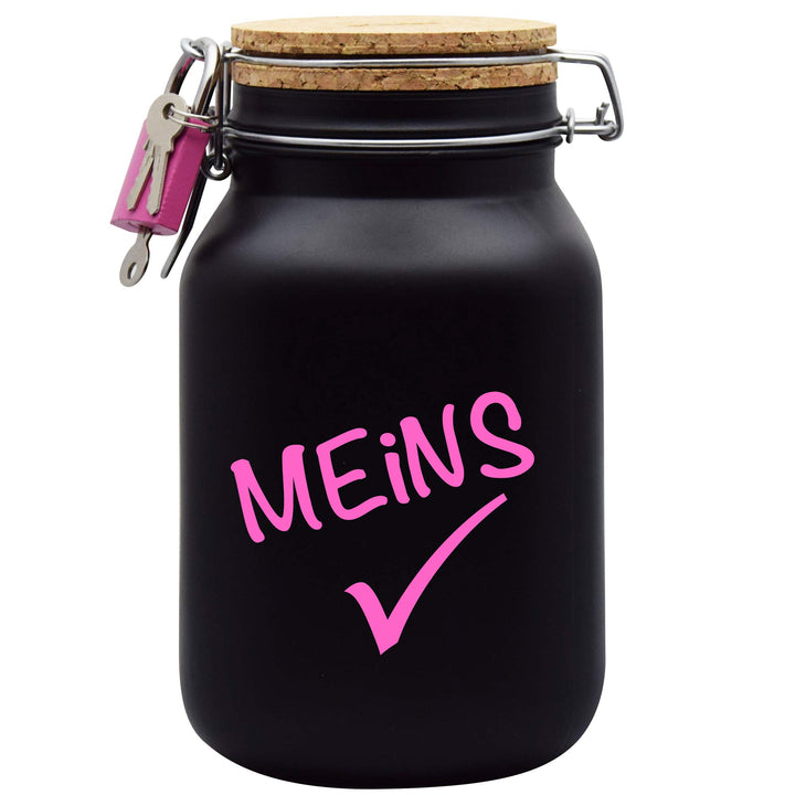 Spardose Meins Geld Geschenk Idee Schwarz XL
