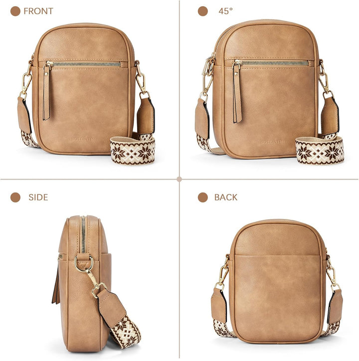 BOSTANTEN Handytasche zum Umhängen Leder, Damen Handy Umhängetasche, Handytasche mit Geldbörse zum U