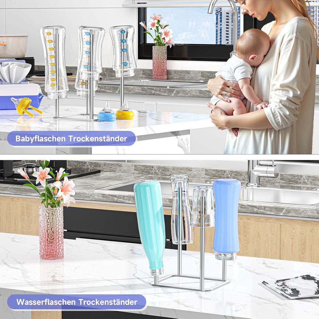 Flaschentrockner, Abtropfgestell Flaschen, Flaschenhalter Küche, Babyflaschen Trockenständer, Wieder