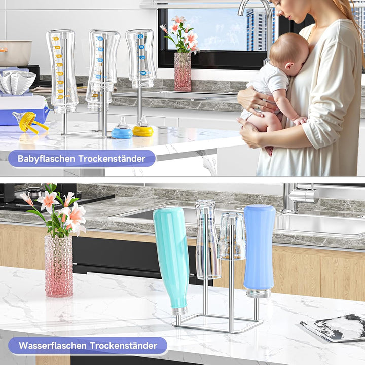 Flaschentrockner, Abtropfgestell Flaschen, Flaschenhalter Küche, Babyflaschen Trockenständer, Wieder