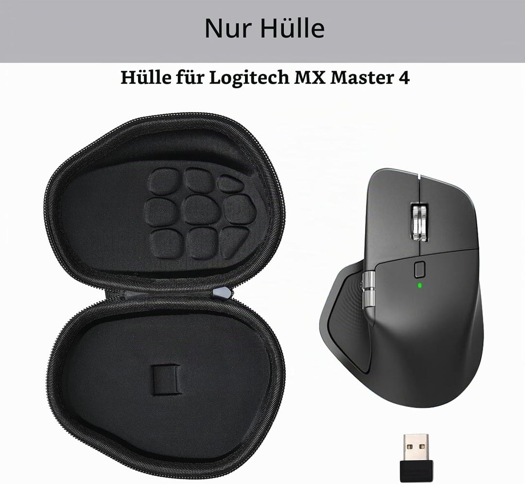 Tasche Hülle für Logitech MX Master 4/MX Master 3 Maus, Stossfest, Staubdicht, Wasserabweisend (Schw