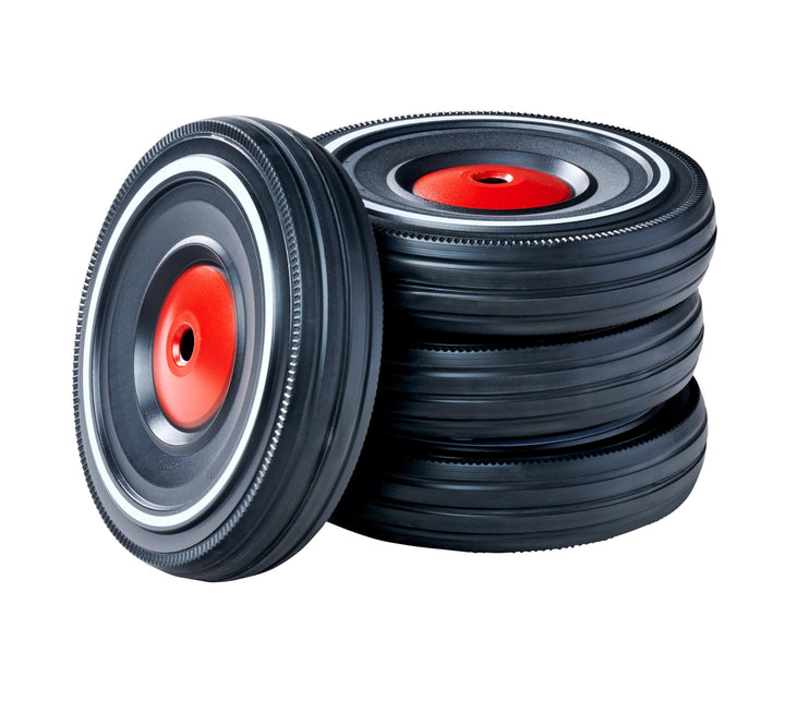 BIG - Bobby Car Whisper Wheels - Flüsterräder für Rutscher Autos, Reifen-Set mit Befestigungsclips u