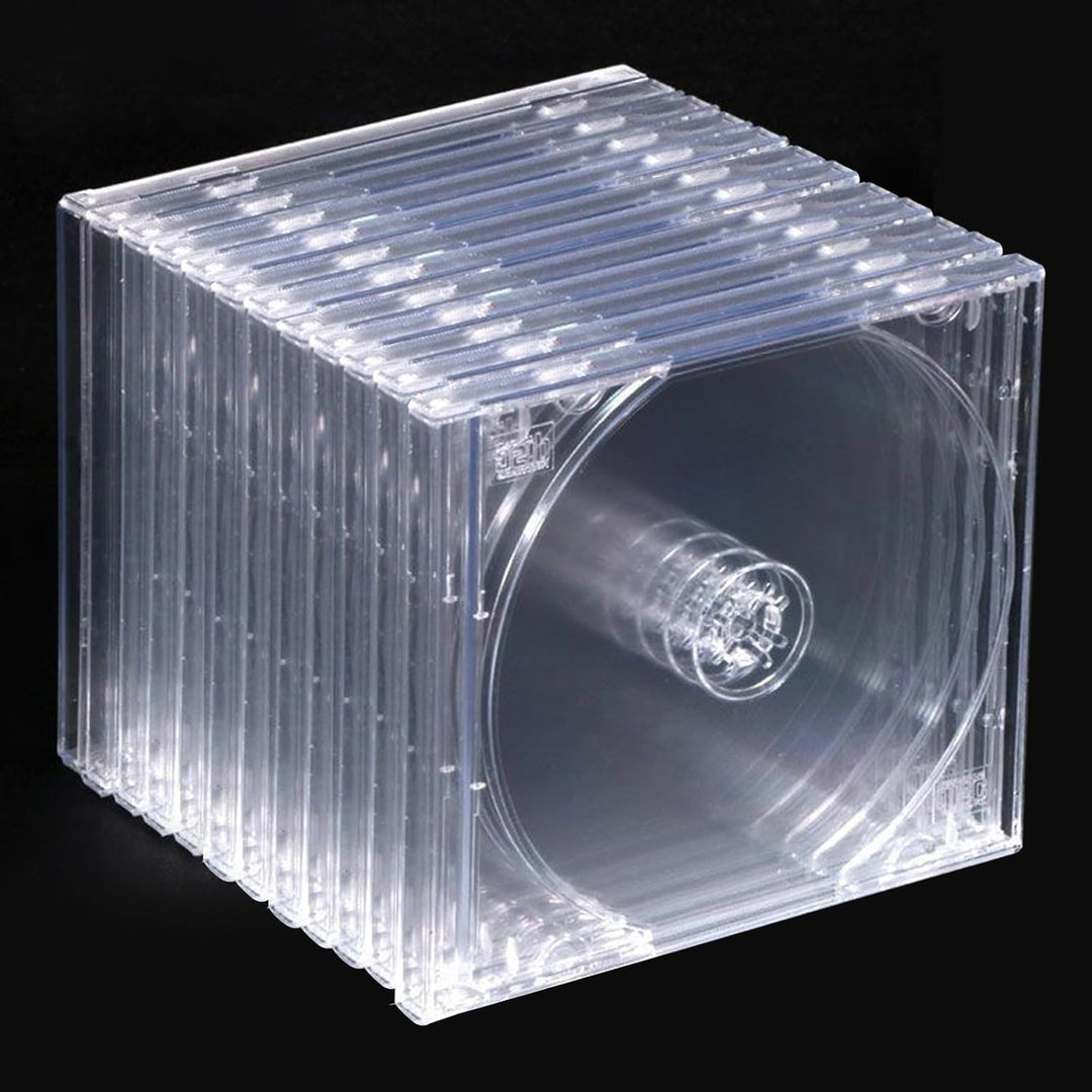 12 Stück 10,4 mm CD DVD Hüllen Standard Kunststoff transparent Jewel Case mit Montiert Klar Tablett