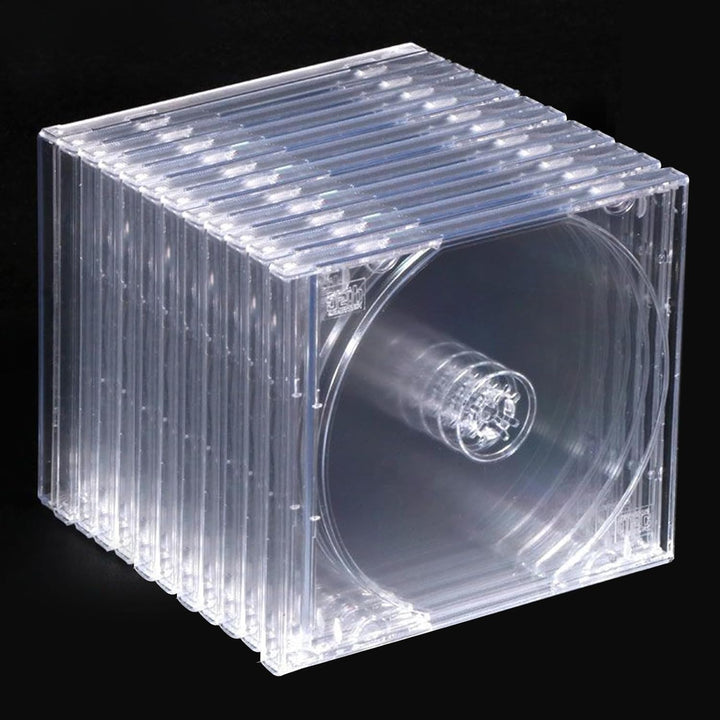 12 Stück 10,4 mm CD DVD Hüllen Standard Kunststoff transparent Jewel Case mit Montiert Klar Tablett