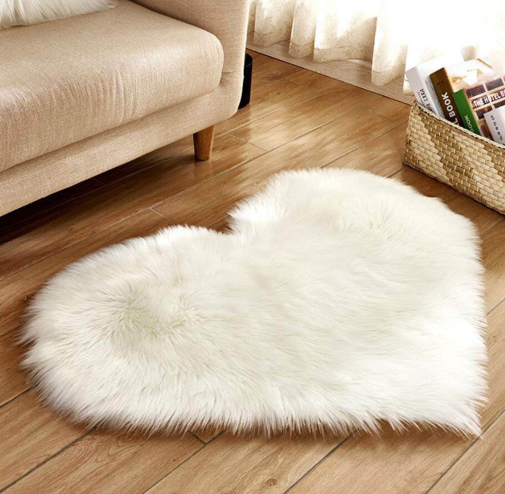 Faux Lammfell Teppich Kunstfell Matte Sofa-Deco 29 (Weiss, 70 * 90) 70*90CM Weiss, 70*90CM Weiss