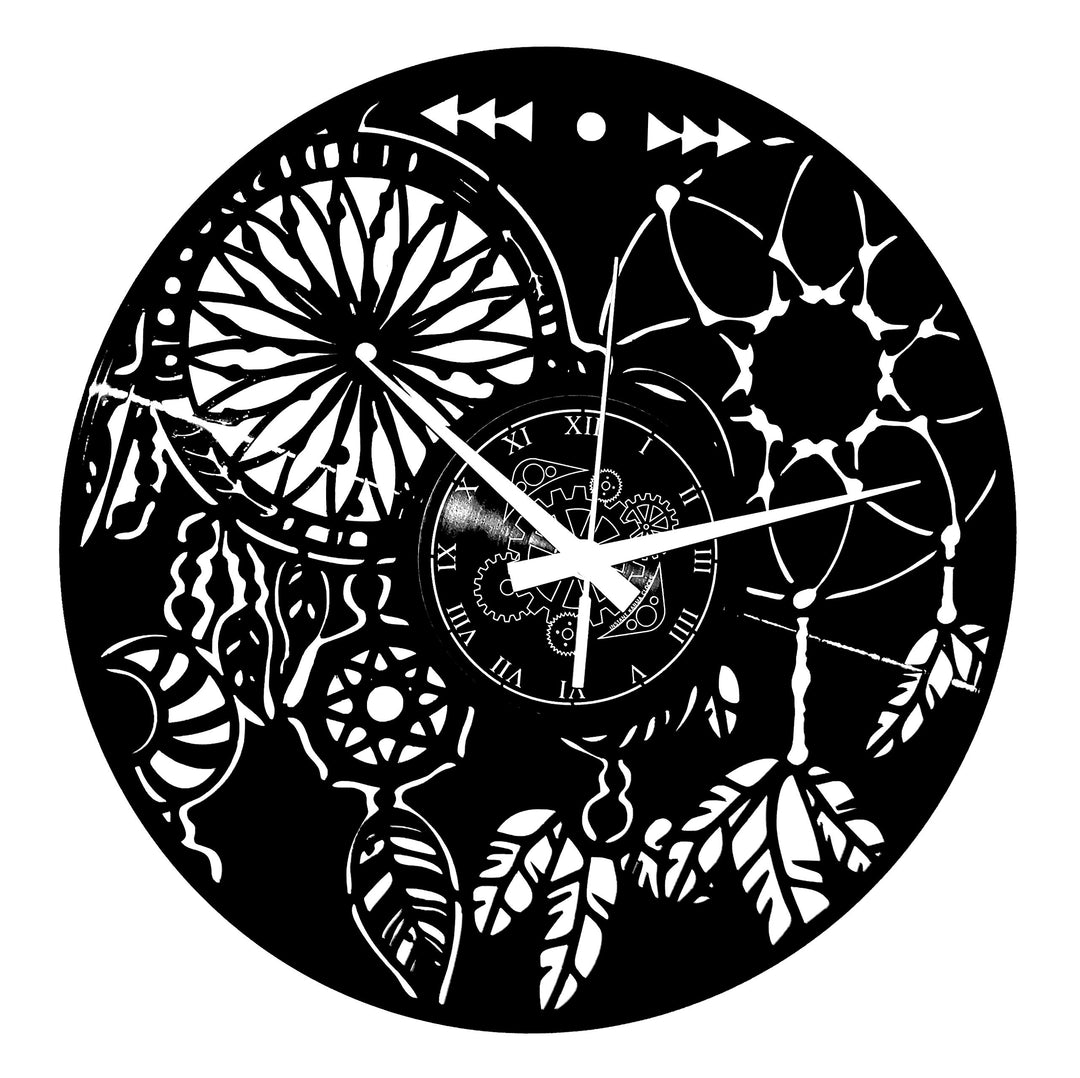 Instant Karma Clocks Wanduhr aus Vinyl Traumfänger Dreamcatcher Ethnic Schlafzimmer