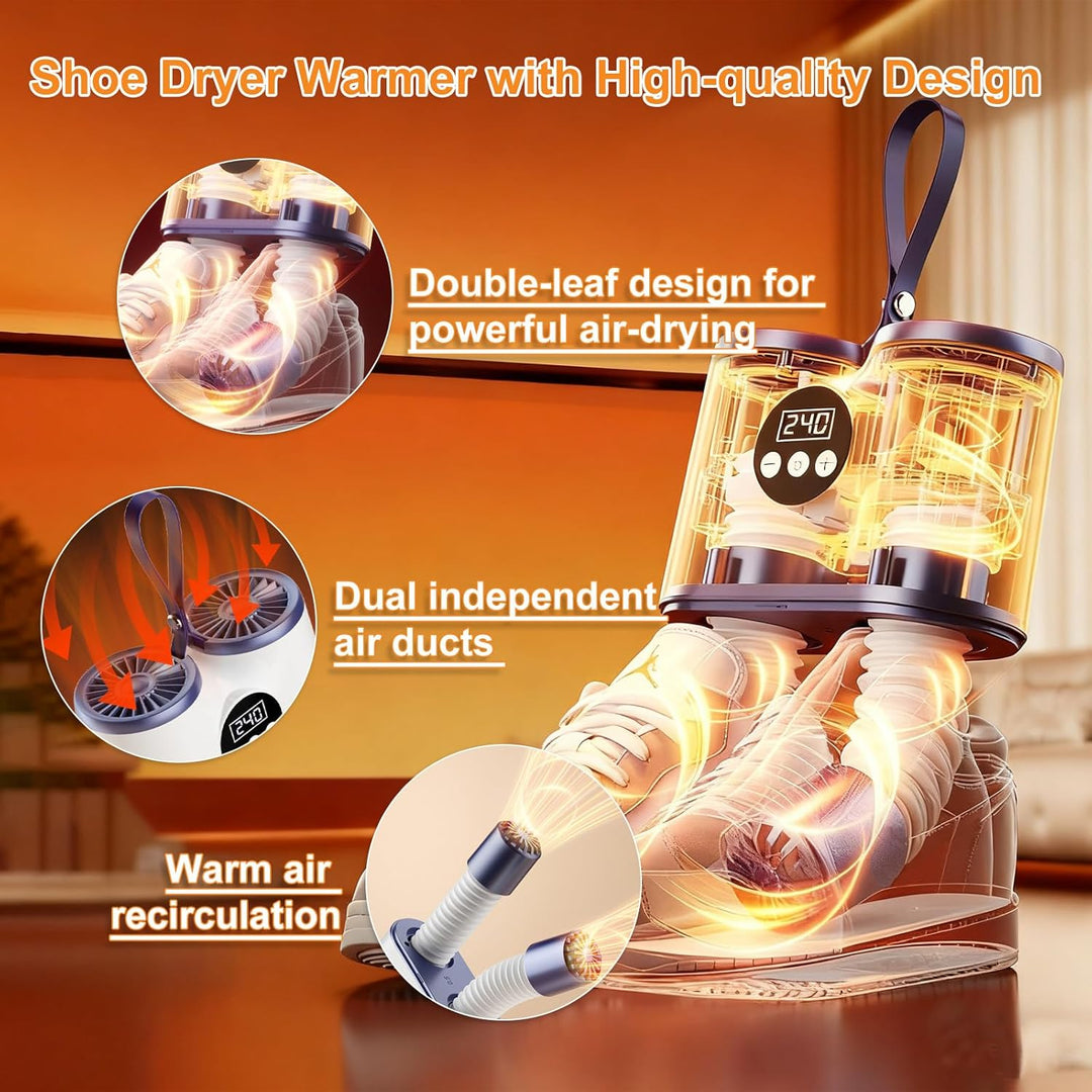 Elektrischer Schuhtrockner mit Timer (240 Min) – 60°C Konstantwärme & Feuchtigkeitsentfernung – Flex
