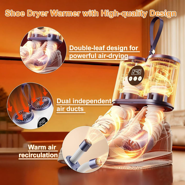 Elektrischer Schuhtrockner mit Timer (240 Min) – 60°C Konstantwärme & Feuchtigkeitsentfernung – Flex