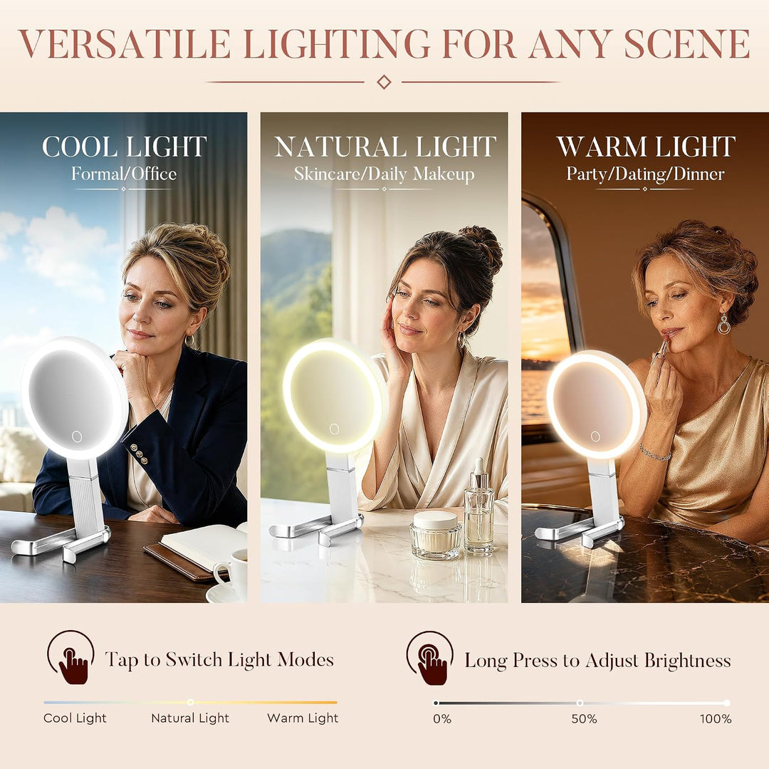 B Beauty Planet 30X/1X Vergrösserungsspiegel mit Licht, Höhenverstellbarer Schminkspiegel mit Beleuc