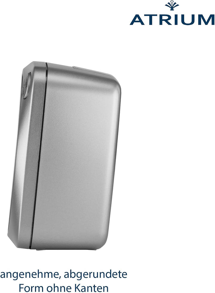 Atrium Funkwecker Analog Quarz ohne Ticken grosse Zahlen sehr deutlich mit Licht und Snooze Silber A