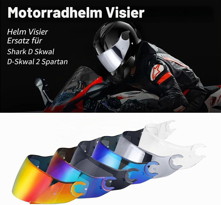 Helmvisier für Shark D Skwal D-Skwal 2 Spartan,Motorradhelm Visier,Motorrad Windschutz Helm Objektiv