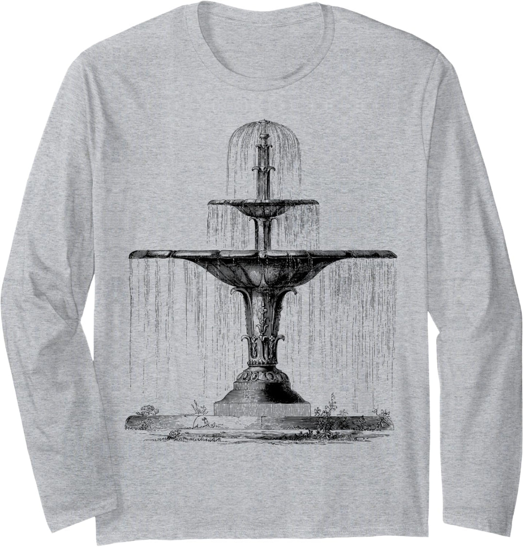 Wasserbrunnen Zeichnung Langarmshirt