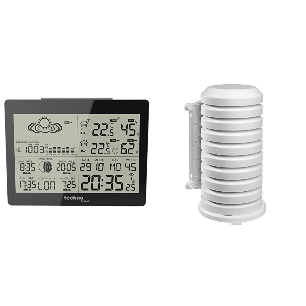 Technoline WS 6760 moderne Wetterstation mit Vorhersage von Wettersituation und Anzeige von Mondphas