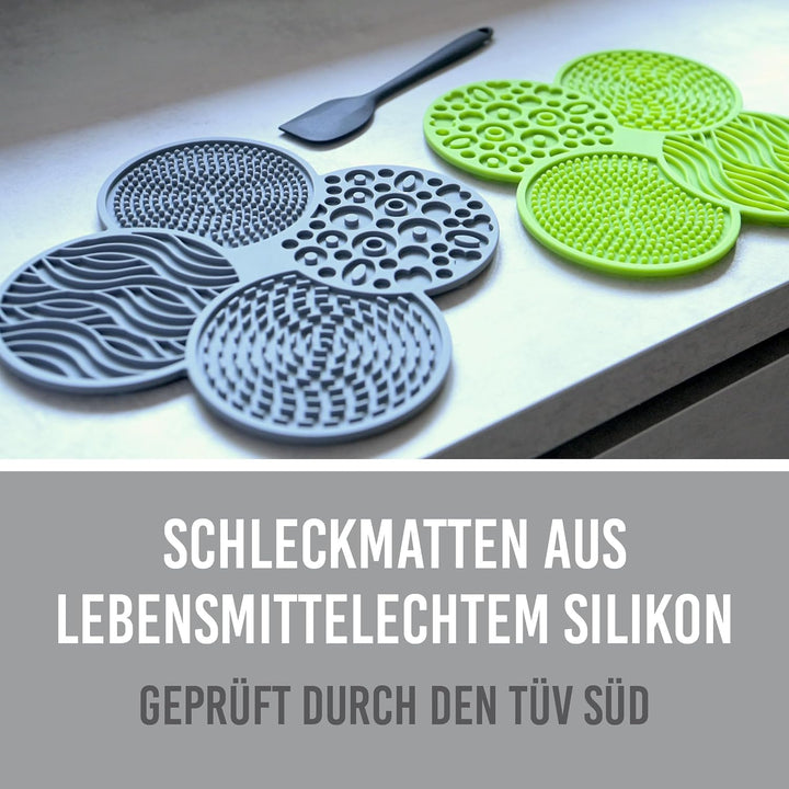 Schleckmatte für Hunde I Lebensmittelecht vom TÜV SÜD geprüft I 23x23 cm I 2 Stück + Spatel I Hundel