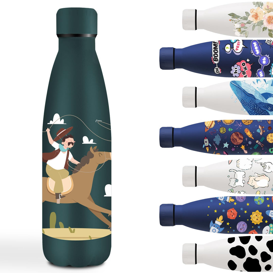 Grsta Trinkflasche 500ml, Trinkflasche Edelstahl, Wasserflasche für Kohlensäurehaltige Getränke, Iso