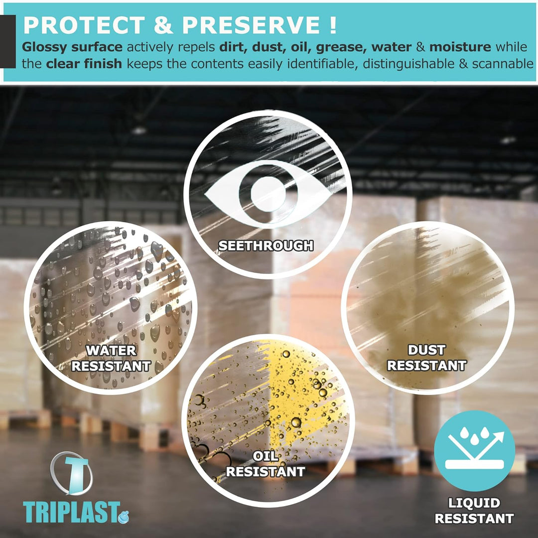 triplast 100 mm x 150 m mini Schrumpffolie für Paletten, transparent (20 Stück)