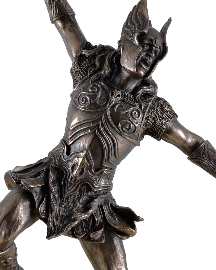 Nordischer Donnergott Thor in Rüstung Gott Figur bronziert Odin Skulptur by Veronese