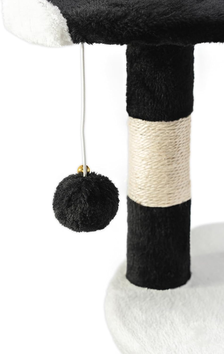 lionto Kratzbaum für Katzen mit 2 Plüschbällen & Spielseil, Höhe 112 cm, Katzenbaum mit Sisalseil &