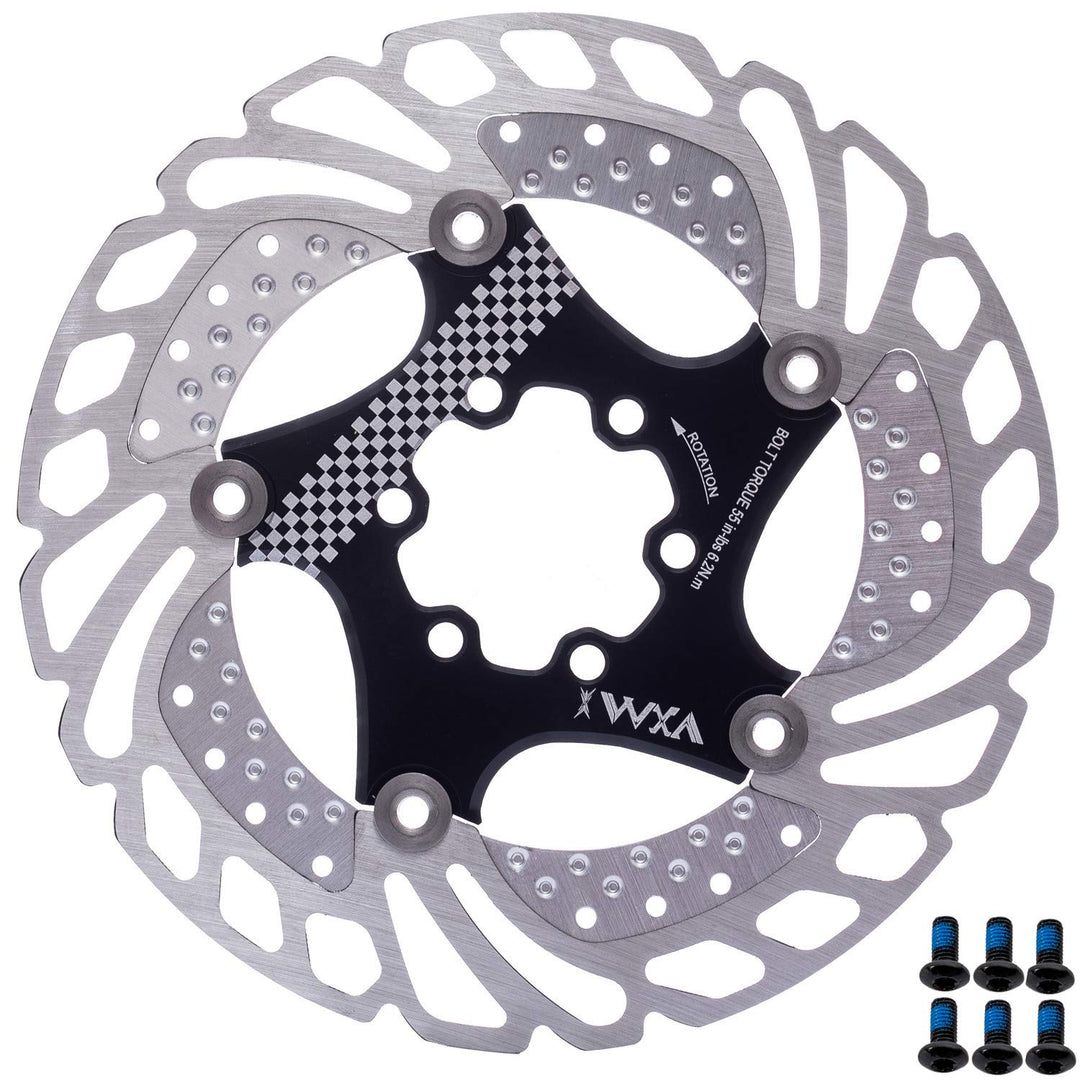 YBEKI 140mm 160mm 180mm 203mm Fahrrad Bremsscheibe mit 6 Schrauben Fahrradkühlung Bremsscheibe Schwi