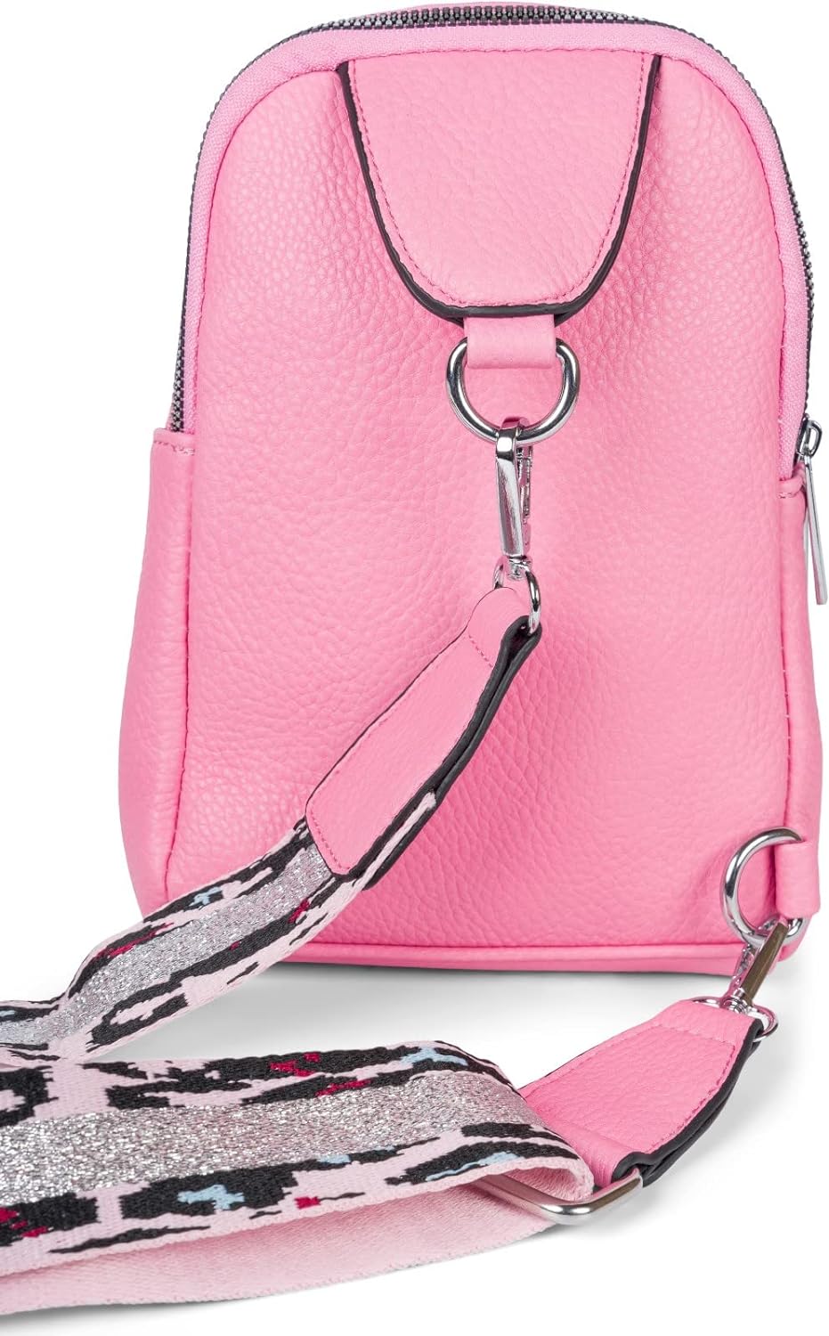 styleBREAKER Damen One Shoulder Rucksack, gemusterter Schultergurt, Einfarbige Crossbody Bag, Cityru