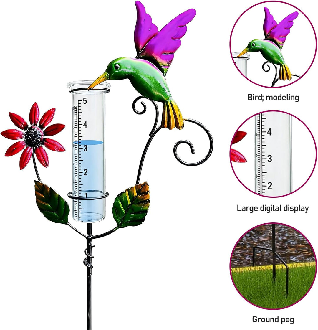 Regenmesser für Garten: 12cm Glas-Regenmesser mit klarer Skala, Outdoor-Regenmesser Frostsicher, Abn